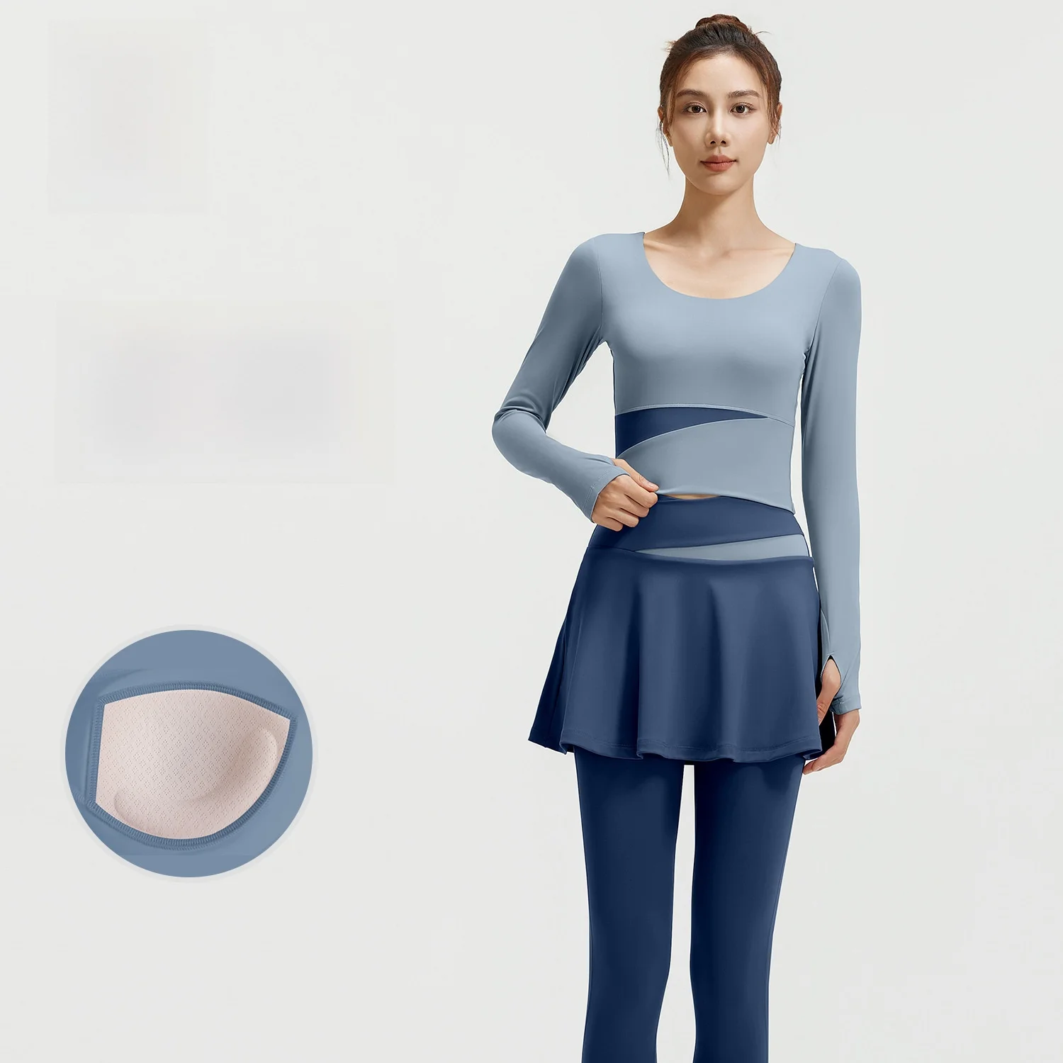 

Juyitang женская тонкая одежда для фитнеса антибликовый костюм для бега и йоги на осень и зиму для занятий спортом в помещении