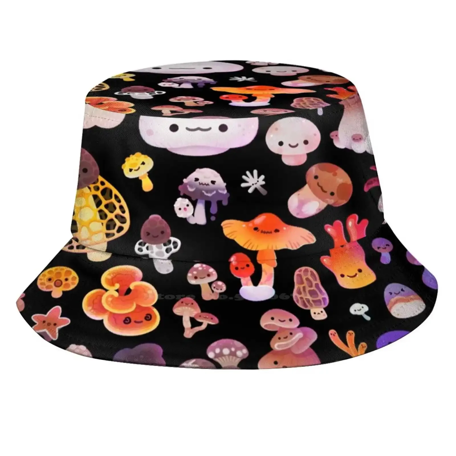 Mushroom Unisex Fisherman Hats Bucket Hats Goblincore Pikaole Fungus Fungi Shrooms Mycology Mycologist Cute Kawaii Toadstool