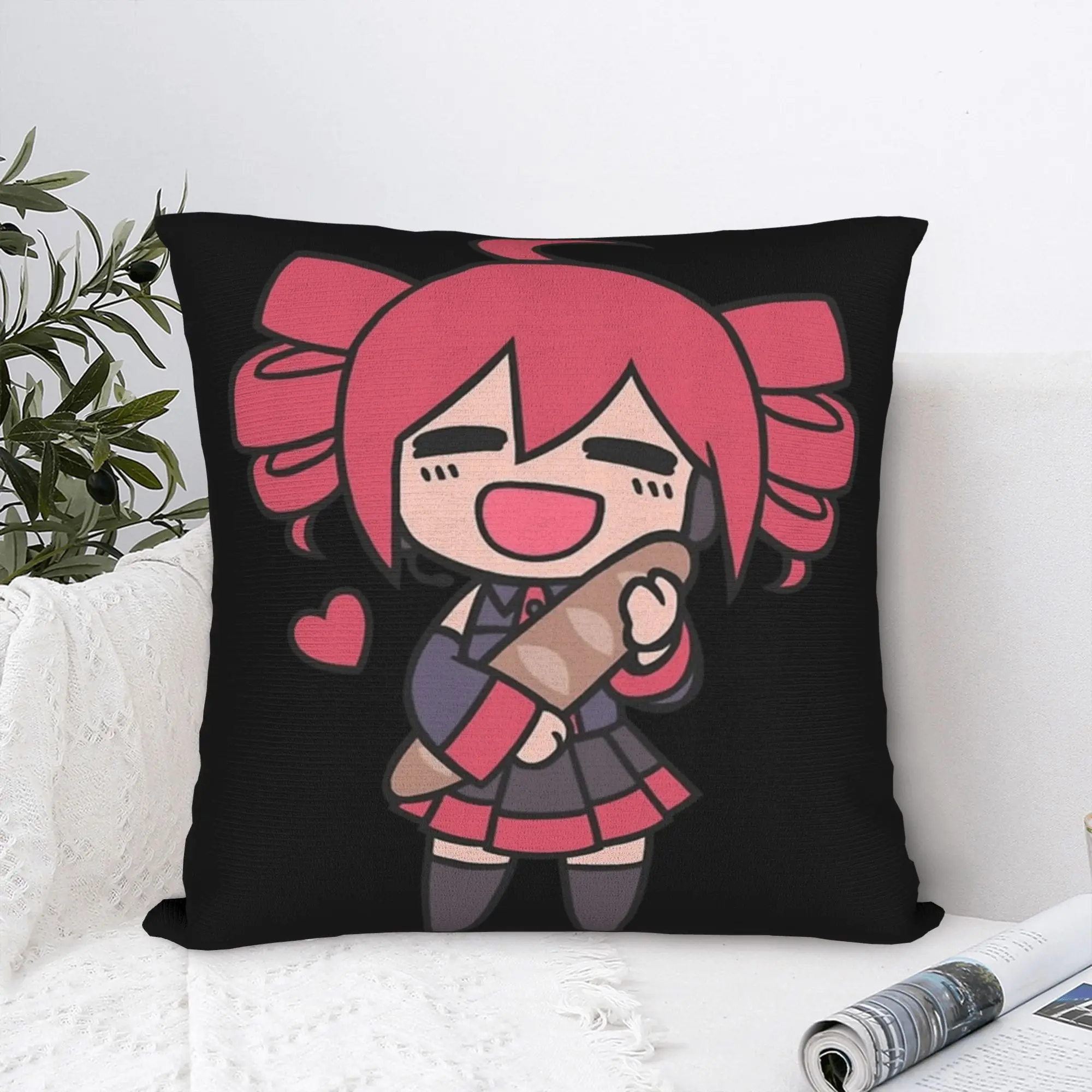 Kasane Teto Loves Bread Chibi Square Pillow Covers Polyester Sofa  Cushion Cover Creative Home Decoration Pillow Cover 45*45