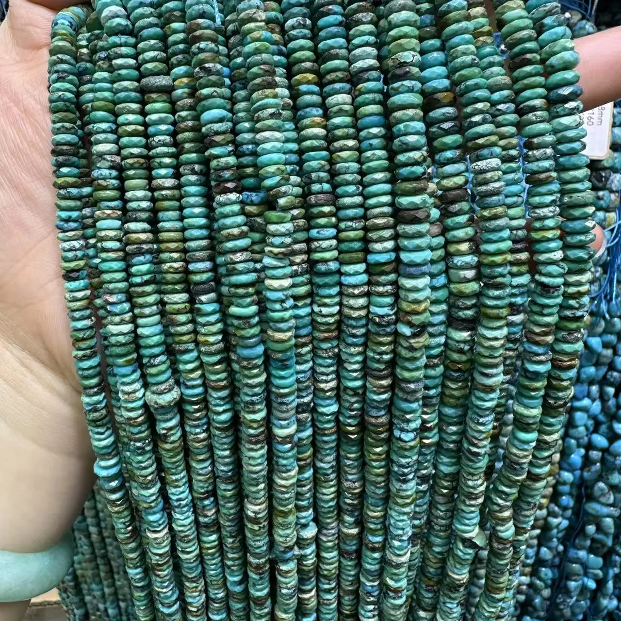 Natural Hubei Turquoise Faceted Rondelle Loose Beads 2*5mm Gemstone Beads Women DIY Jewelry Bracelet Necklace Fashion Gifts