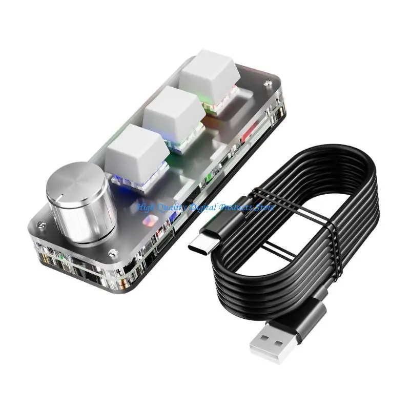 U2je Wireless toetsenbord Mechanisch macro -toetsenbord met 3 aanpasbare toetsen en knop