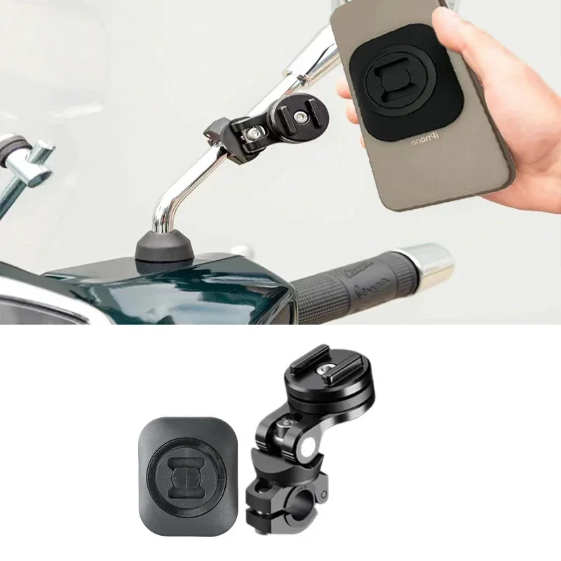 Motorcycle Phone Holder Bike Rear View Mirror Stand Absorption Anti-shake Riding Vibration Damper Fit for 10/12/14/16mm Rearview