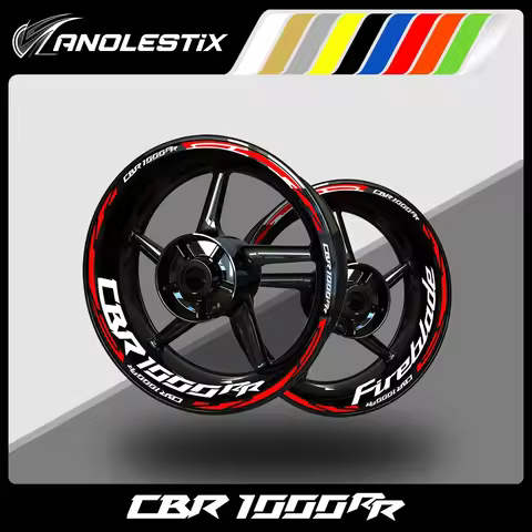 AnoleStix Reflective Motorcycle Wheel Sticker Hub Decal Rim Stripe Tape For Honda CBR 1000RR 2024 2023 2022 2021 2020 2019 2018