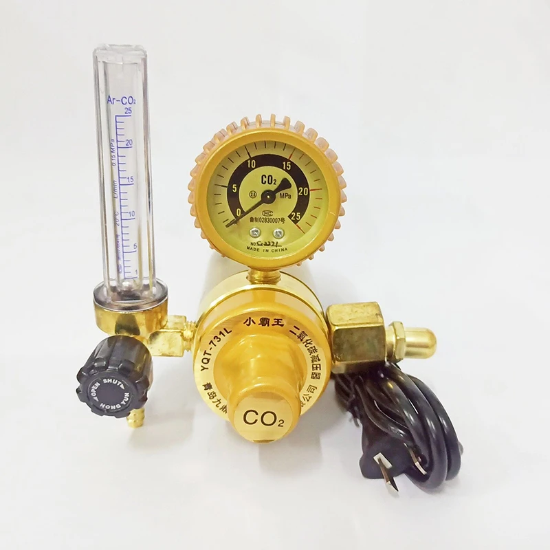 Electrical Heated Carbon Dioxide Meter Pressure Reducer, 36V 110V 220V, CO2 Pressure Regulator Valve Flow Meter Gauge редуктор