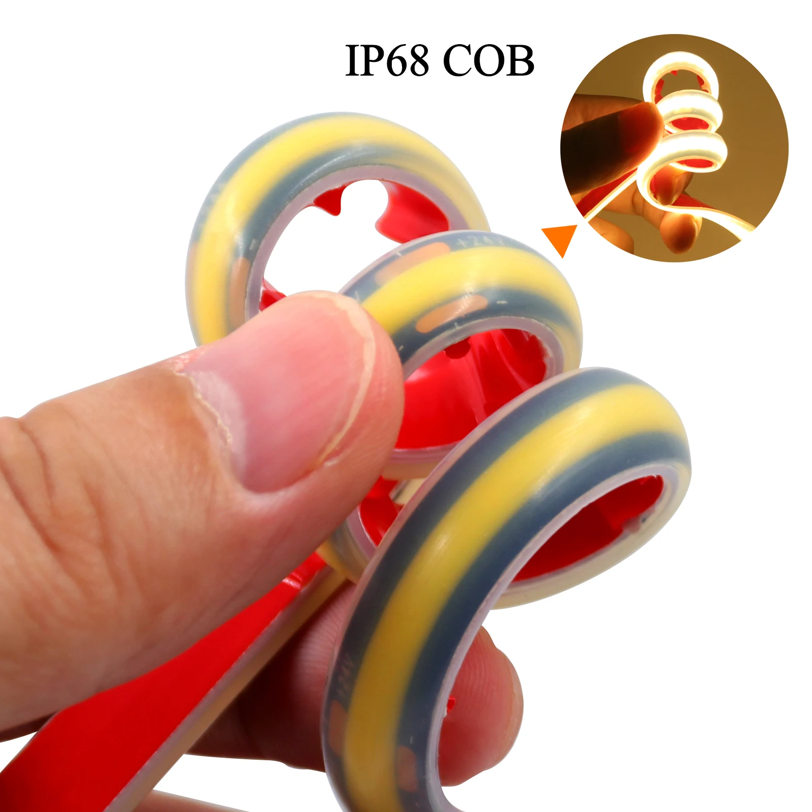 IP68 Outdoor COB LED Strip Light Tape Waterproof Black PCB 320LEDs/M COB Light Cool Nature Warm White Home Decoration DC12V 24V