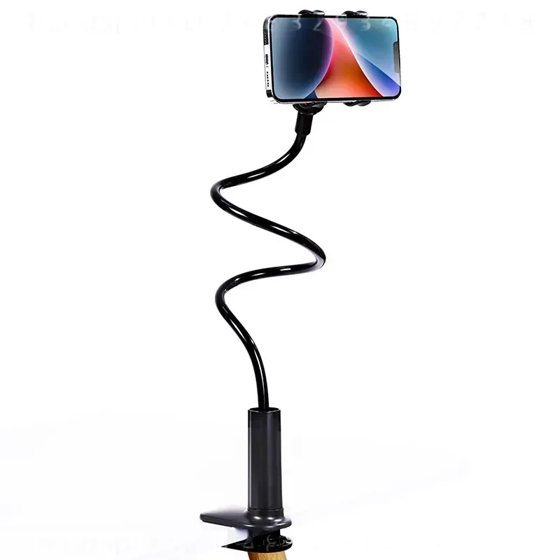 360 Degree Flexible Hose Phone Holder Lazy Tablet Stand Stable Anti-shake Adjustable Angle Clip-on for Desktop view 6