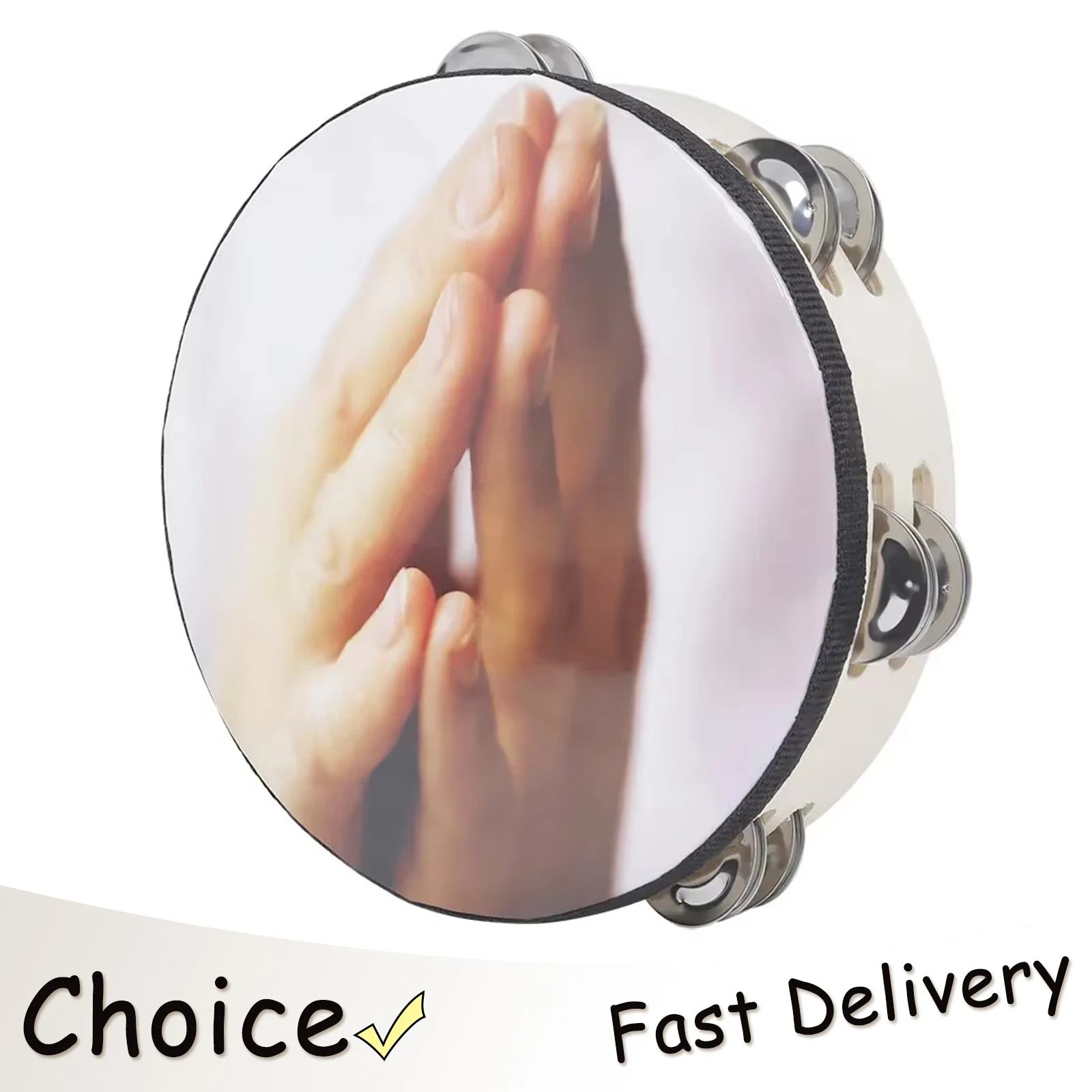Tambourine Hand Drum - IRIN 8 Inch Tambourine Double Layer