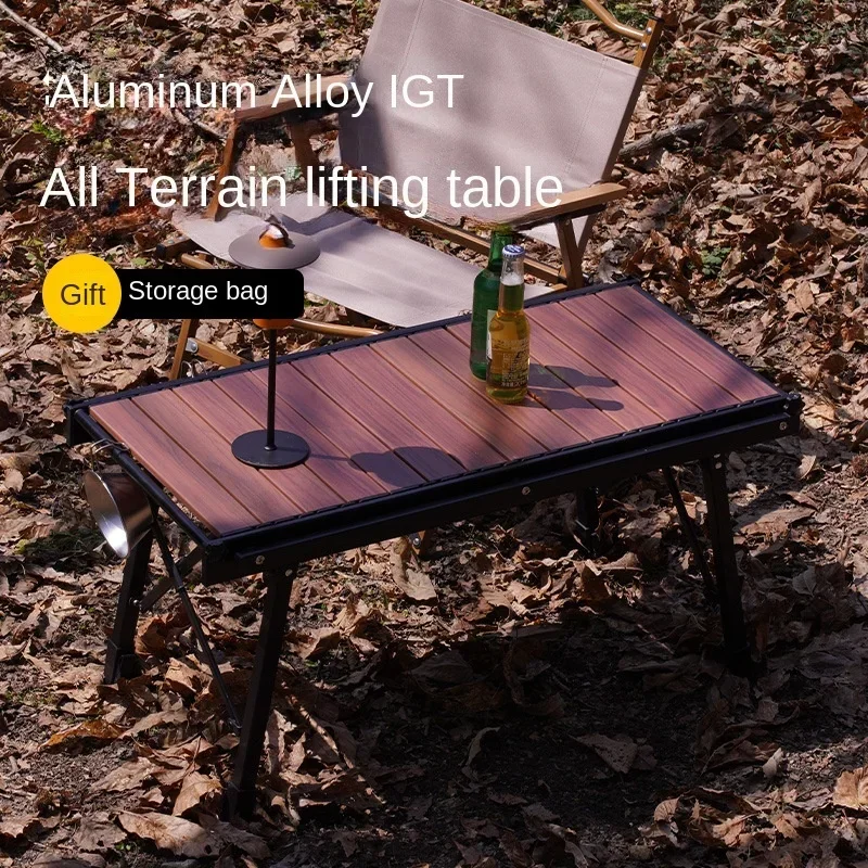 

Outdoor Camping Igt Table Multi-functional Grilling Folding Table Portable Elevatable Aluminum Alloy Igt Combination Table