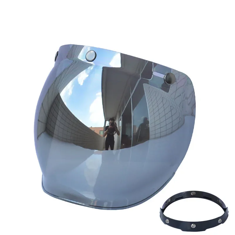 Qianbai Motorhelm Vervangend Vizier, Geschikt Voor Winddichte Lens Met Drie Knoppen, Helmaccessoires