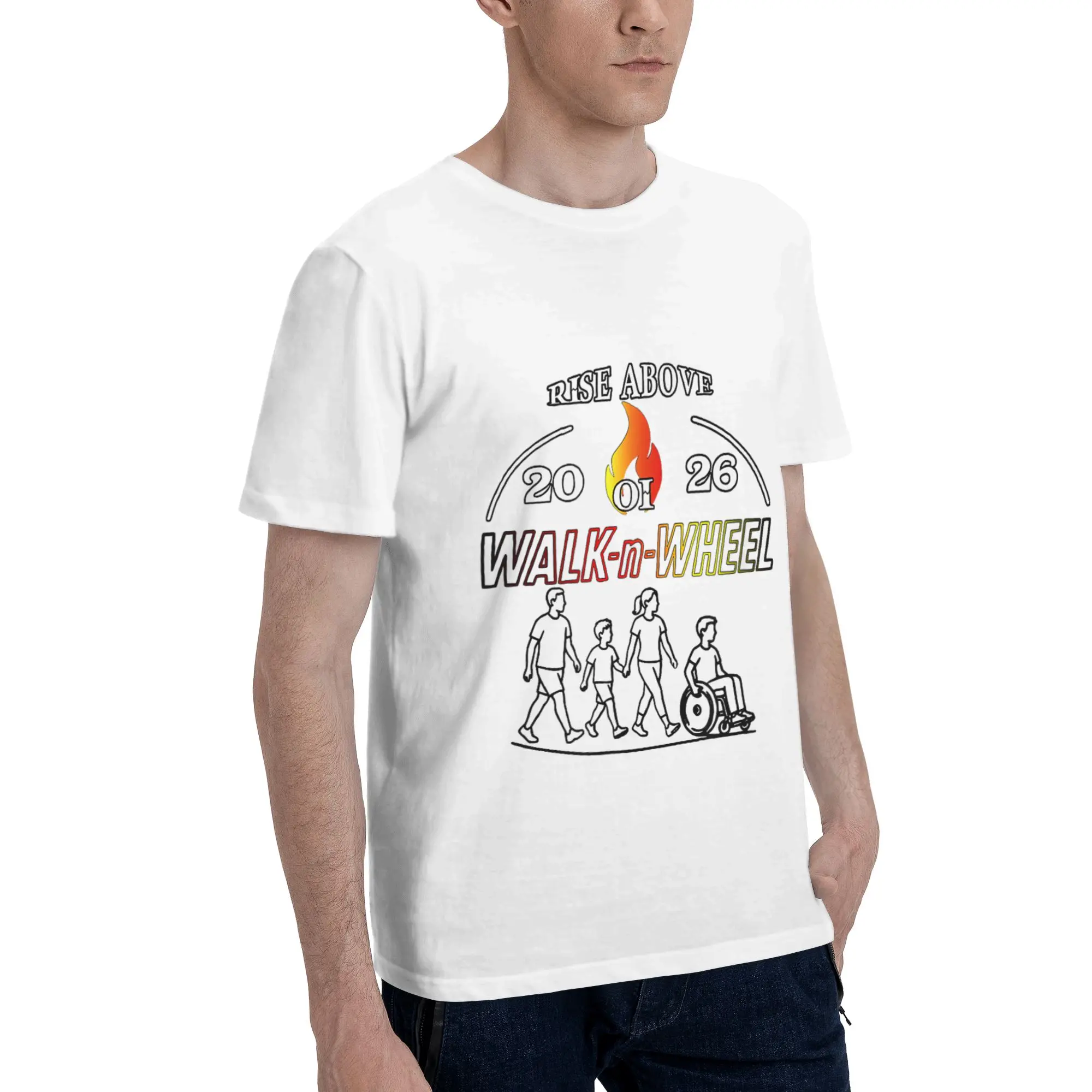 Walk n Wheel to Support Osteogenesis Imperfecta Men's T-Shirt Clothes  Humorous Tees Short Sleeve fugees Cotton