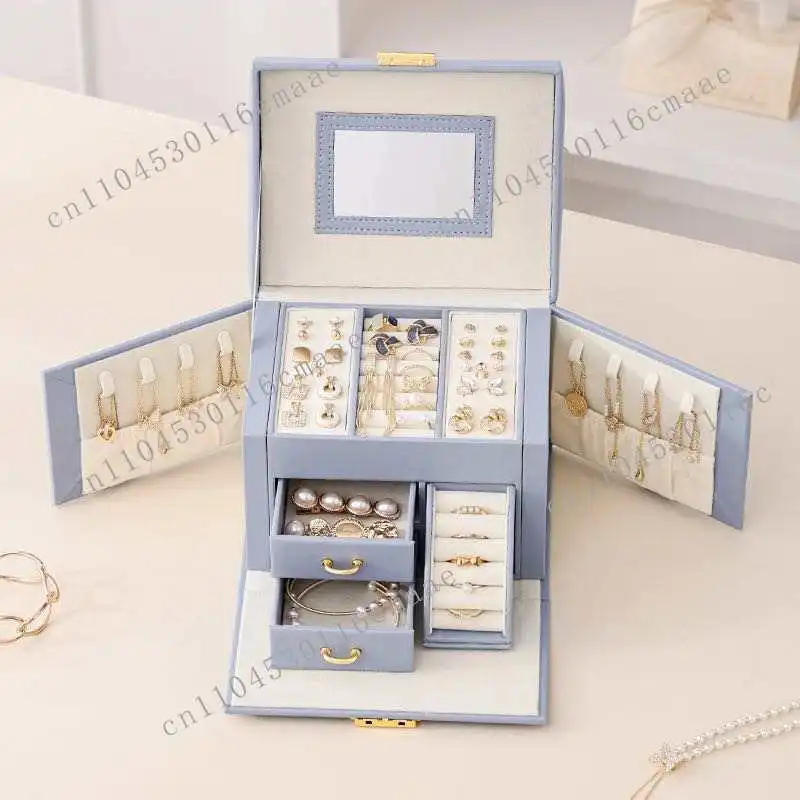 Jewelry Tool Box Leather Medium Jewelry Organizer Box Luxury Jewelry Packaging Gift Earring Box
