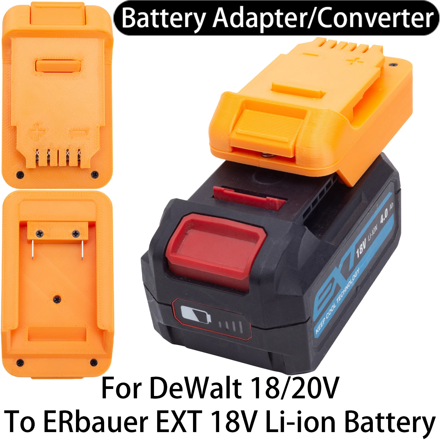 

Battery Adapter/Converter for DeWalt 18/20V Li-Ion Tools to Erbauer 18V EXT Li-Ion Battery Adapter Power tool accessories