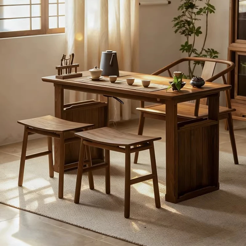 

New Chinese Style Saddle Stool Black Walnut Stools Comfortable To Sit Long Time Changing Shoes Ottomans Living Room Furniture