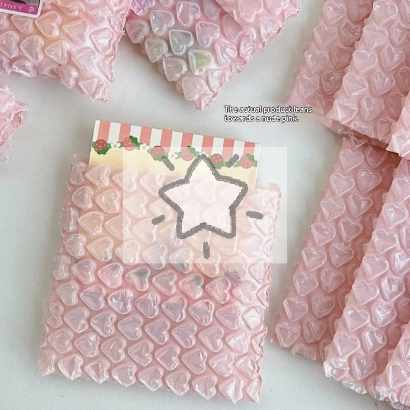 

10pcs Heart Bubble Bag Pink Padded Envelopes Self Seal Mailers Shockproof Packaging Bags for Ecommerce Shipping