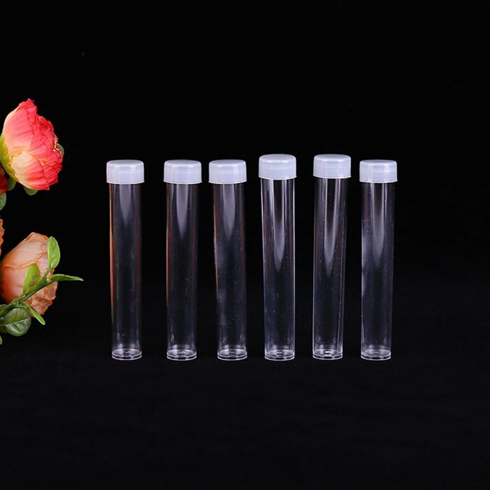 

100pcs Clear Test Tube Bottles Plastic Containers for Lotion Cream Toner Shampoo Travel Sugar Capsule Storage Eco Friendly Safe
