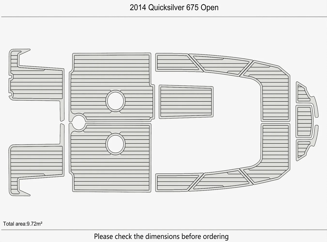 2014 Quicksilver 675 مفتوح 1/4 "6 مللي متر إيفا رغوة عدم الانزلاق بولي كلوريد الفينيل خشب الساج التزيين البحرية حصيرة سيديك gatorstep السجاد أرضية بحرية #3