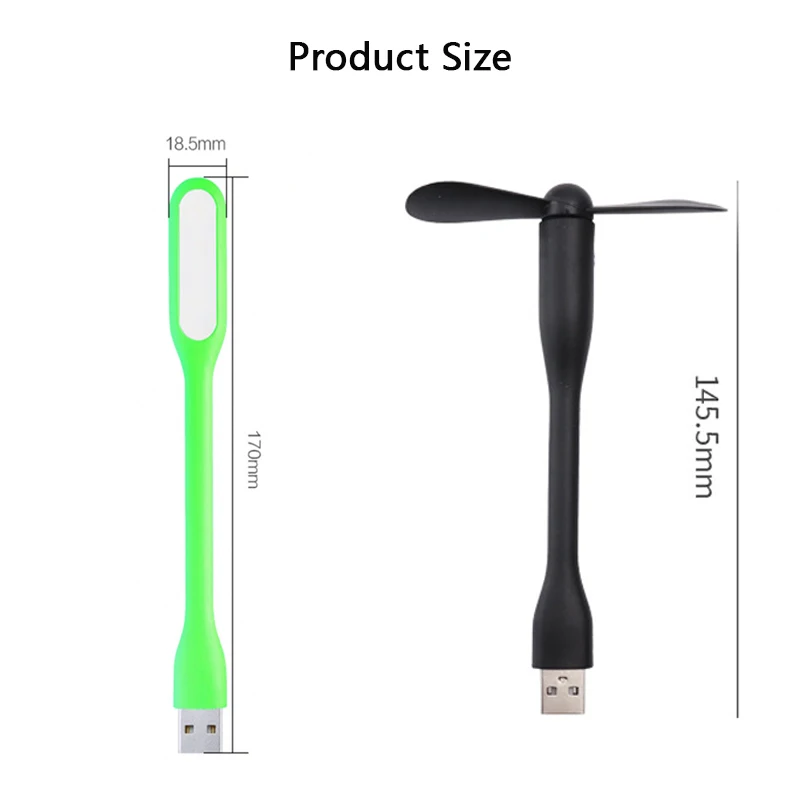 Mini USB Fan and Mini USB Lamp Portable USB Fans and Lamp for All USB Power Supply Output Gadgets Summer Night Cool Artifact