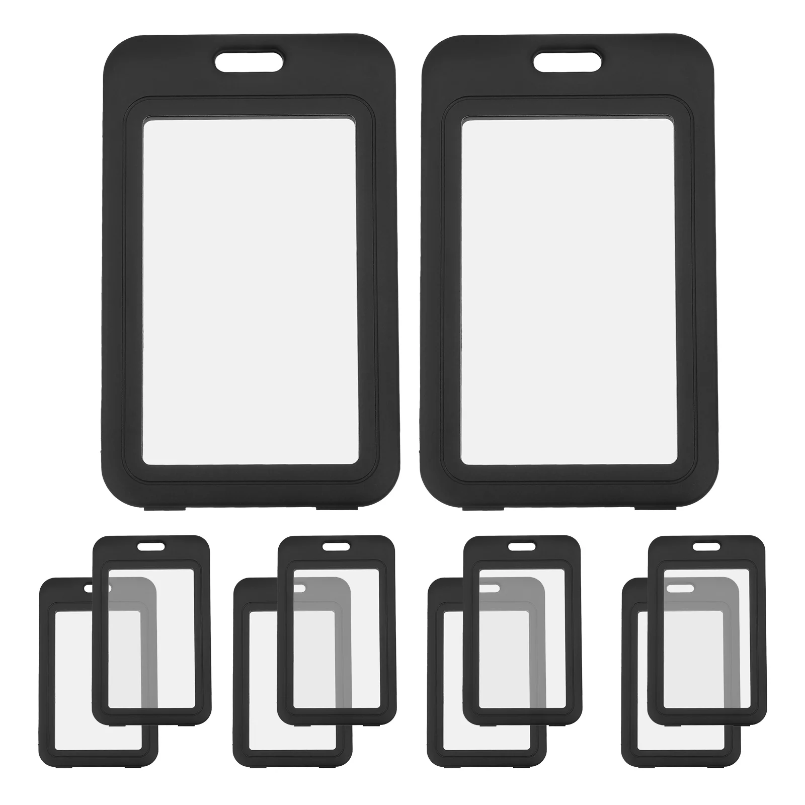 

10pcs ID Card Holder Clear Plastic Badge Case Vertical Double Sided Transparent Document Protector Work Name Credit Cards