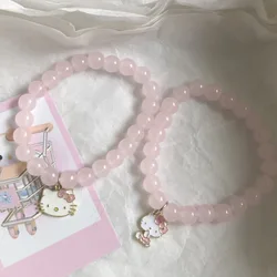 Cute Pink Y2K HelloKittys bracciale kawaii Cartoon HelloKittys Design Sense Jewelry accessori per Anime amico regalo di compleanno