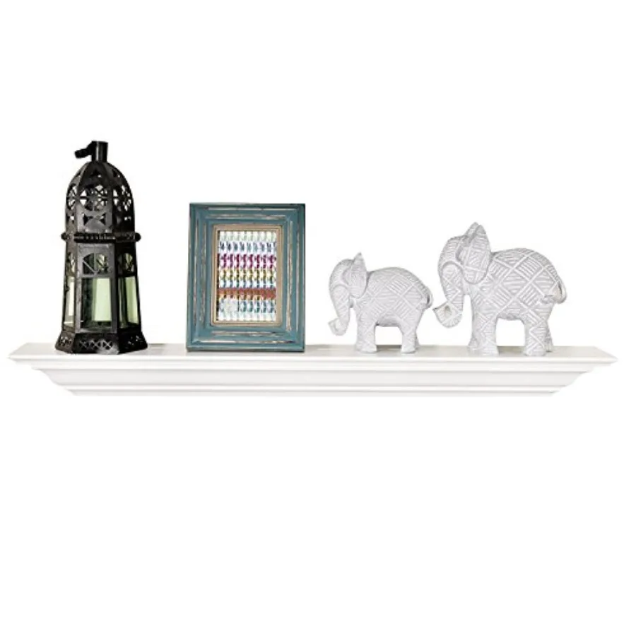 

Деревянные настенные полки 24 дюйма, плавающие, для фотографий, для каминной полки, из массива дерева, с декоративным коронным молдингом Corona