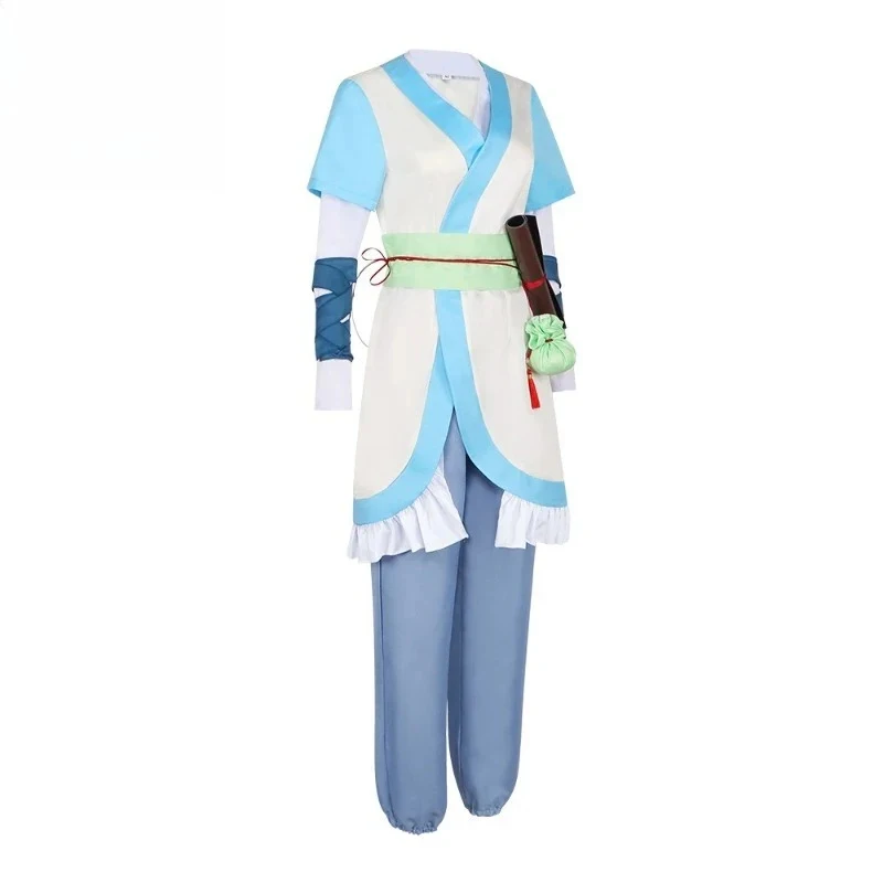 

ob Anime Apprentice Cosplay Set - Blue & White Layered Robe with Accessories, Cute Historical-Themed Outfit for Role-Play 158gj