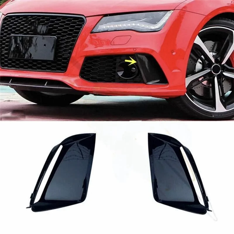 

Unique 1 Pair Fog Lamp Grille Frame Fog Lamp Cover Strip Decorative Cover Front Lower Bumper Trim For RS7