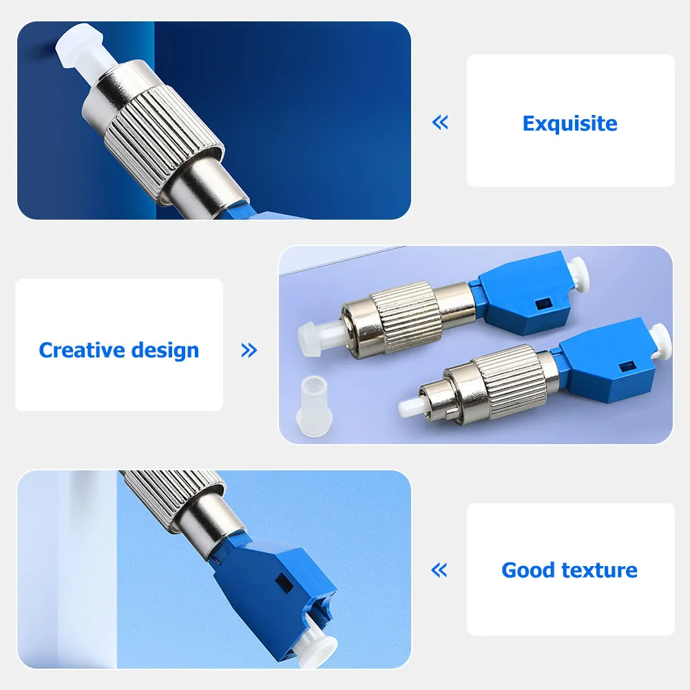 2Pcs Fiber Optic Fc Male to Lc Female Adapters Hybrid Converter High Precision Reusable Optical Fiber Connector