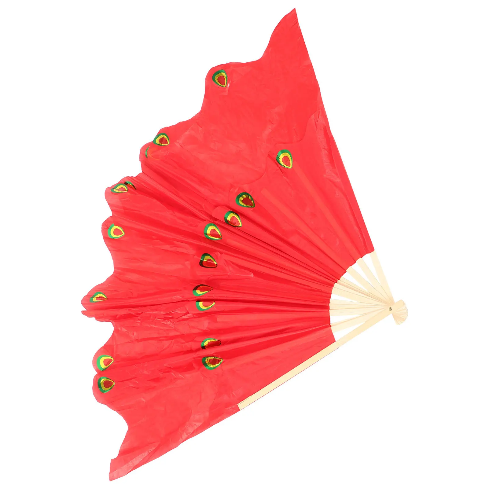 مروحة رقص الطاووس الاحترافية المتينة، صناعة متقنة، قابلة للطي لمروحة اليد المزخرفة لأداء مرحلة اليوغا