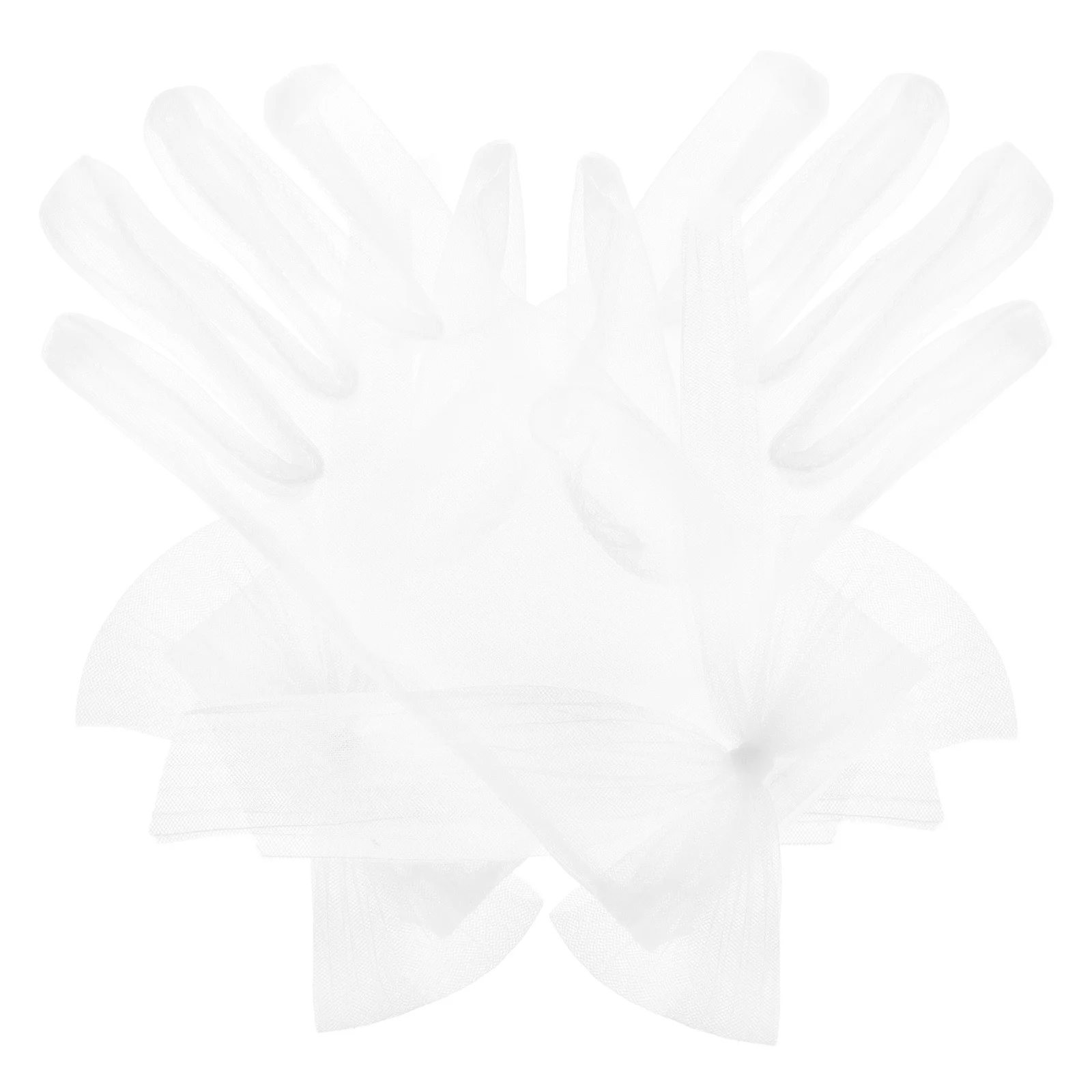 1 Paar weiße Blumenspitze-Brauthandschuhe, kurze Tüll-Perlendetails, elegante Hochzeits-Party-Handschuhe, Damen-Strumpfhose aus weißer Spitze
