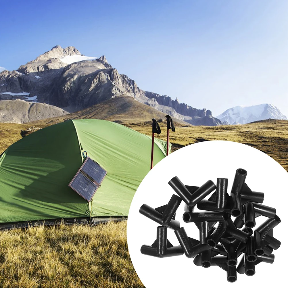 

25Pcs Plastic Canopy Connectors Right Angle Three Way 8.5mm Tent Pole Fittings for Outdoor Shelter Frame Repair and Setup