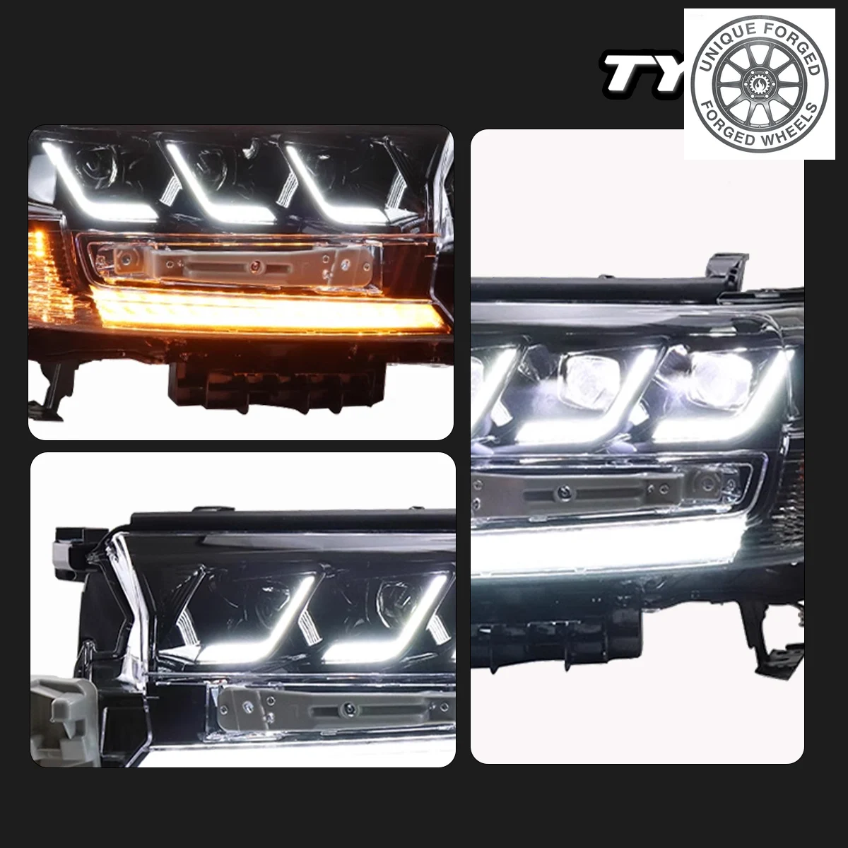 

BCCar For Land Cruiser Headlight 2016-2021 Upgrade Modified to New DRL Dynamic Turn Signal LED Headlight Auto Accsori