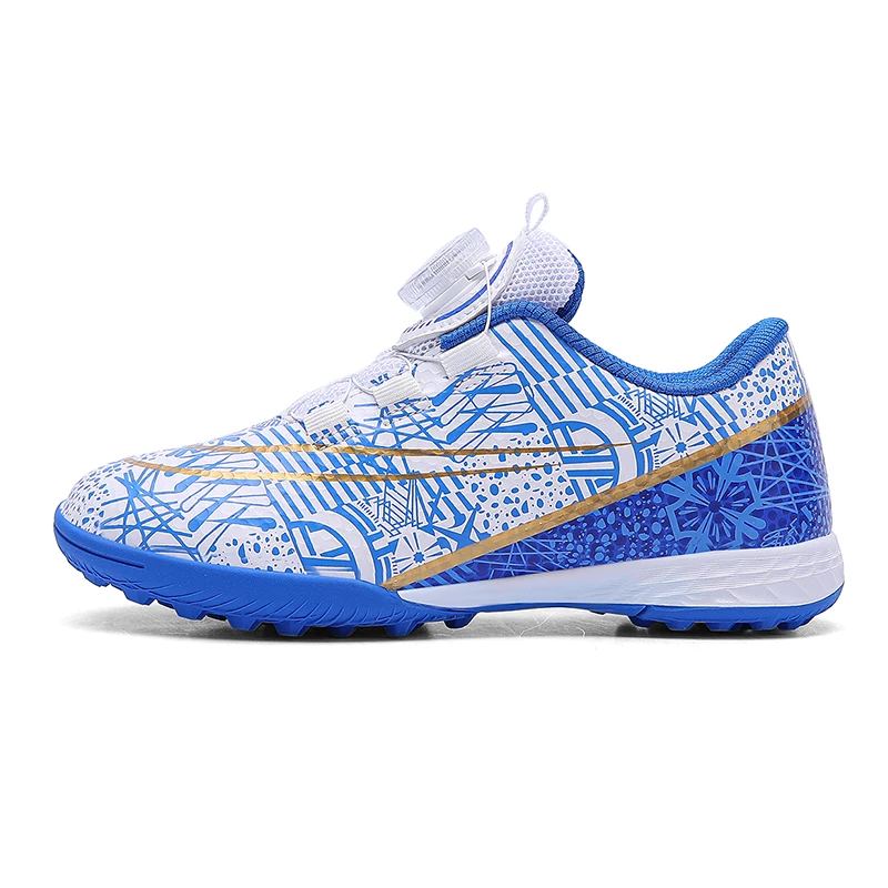 

Mens FG Football Boot Artificial Grass Outdoor Sports Activities Spikes Soccer Shoes for Teenagers Rotary Buckle Seamless