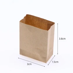 5Pcs Dollhouse Mini Cowhide Baking Bag Small Cloth Doll Miniature Food Play Scene Food and Beverage Paper Storage Packaging Bag