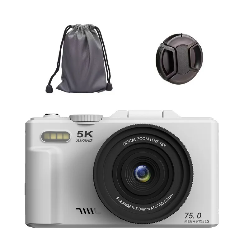75MP 5k Digital Camera with 18X Autofocus Digital Zoom 3 Inch Flip Screen WIFI for Capturing High Resolution Photos and Videos