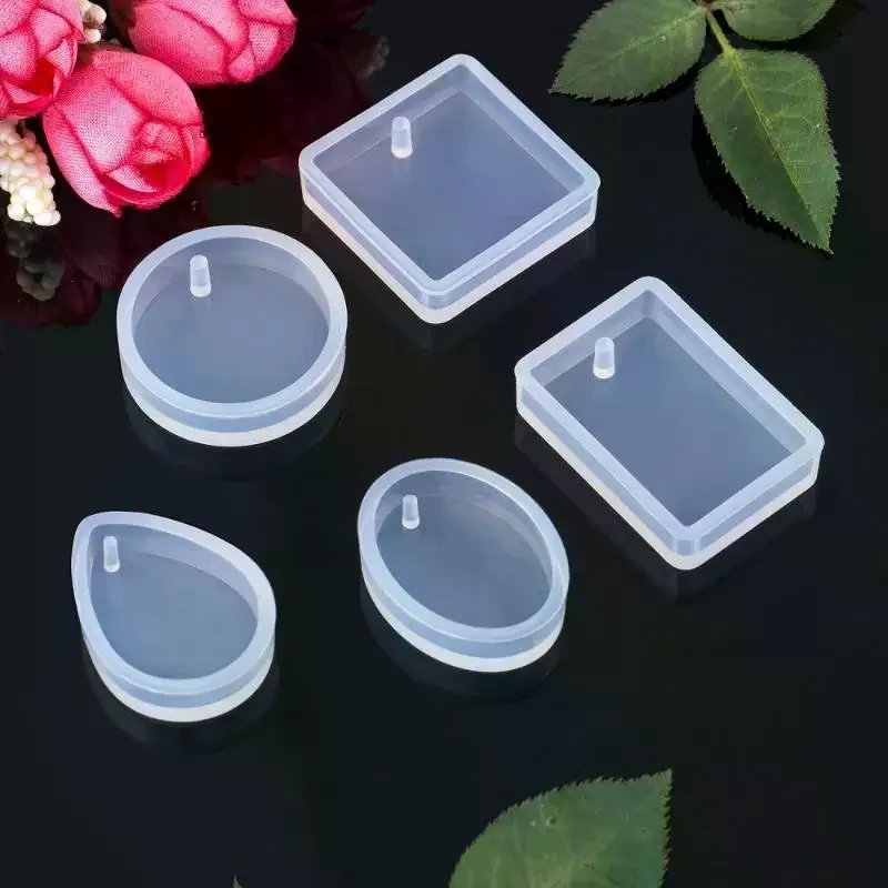 20Pcs/Set DIY Keychain Pendant Casting Silicone Mould Kit With Keyrings Art Crafts Making Tools Crystal Epoxy Resin Mold