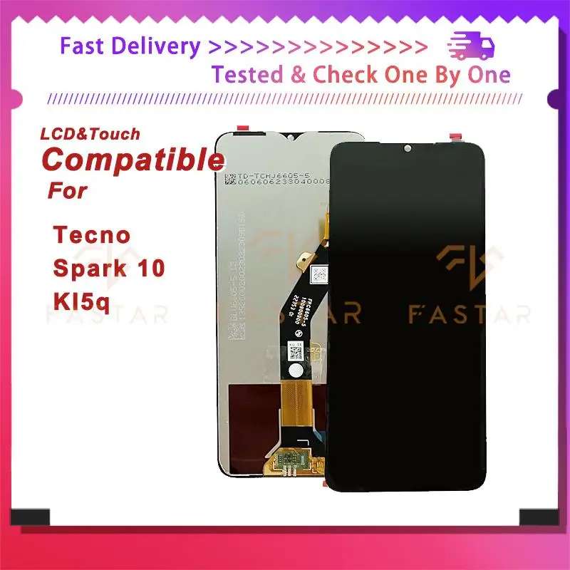 

KI5q 6.6"Tested For Tecno Spark10 lcd KI5q LCD Display Touch Digitizer Assembly Replacement Phone Screen Tecno Spark 10 lcd