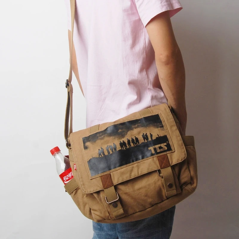 Casual Canvas Men Messenger Bags The Time Story Big Satchel Shoulder Bags Male 15.6 inch Laptop Briefcase Travel School bag