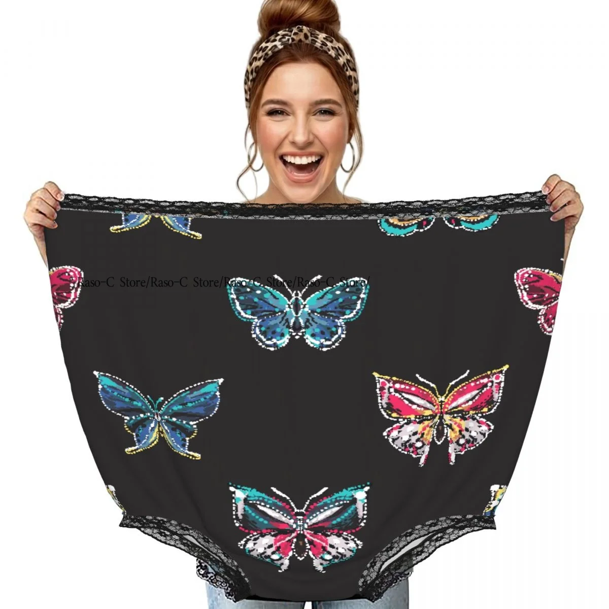 Culottes drôles pour grand-mère avec broderie et strass, motif papillon tropical, cadeau amusant pour grand-mère