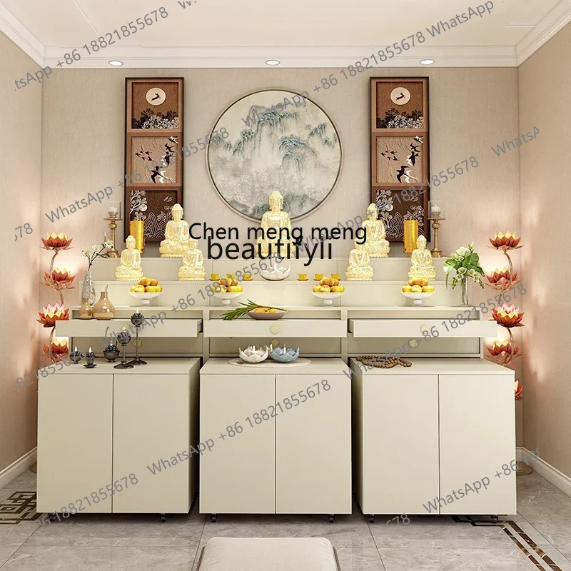 

E153 Buddhist hall worship table God main table Household Buddha offering cabinet Incense table