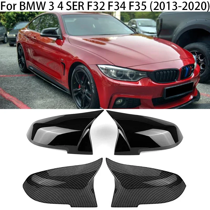 

Carbon Black Car Rearview Mirror Covers Cap For BMW 3 4 SER F32 GT F34 F35 2013-2015 2016 2017 2018 2019 2020 Replacement