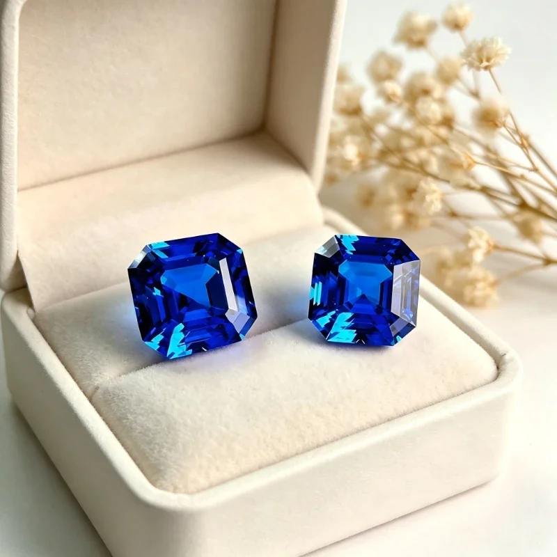 Laborgezüchteter Edelstein Kobaltspinel Asscher-Schliff mit Zertifikat Großhandel – Detail 3