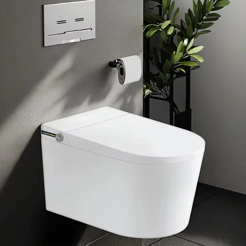Smart Wall-Mounted Toilet with Sensor Heating Remote Control Automatic Flush for Bathroom