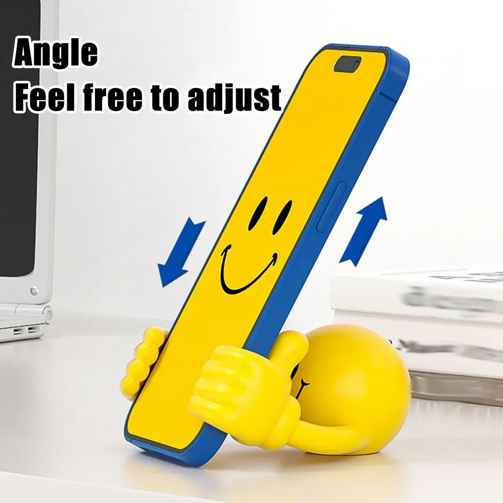 Cartoon Smiling Thumb Phone Stand Creative 360° Rotating Angle Adjustable Phone Tablet Stand Compatible With 4‘’ To 7.9‘’ Device