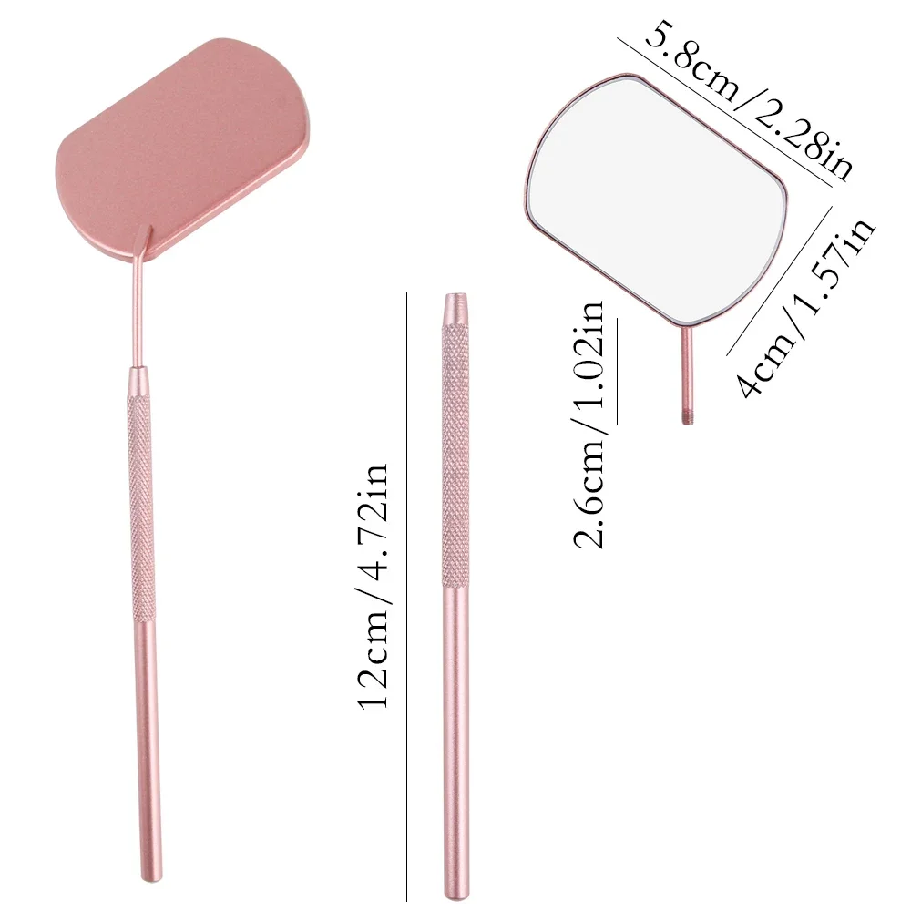 Specchio grande controllo ciglia finte ciglia specchio per trucco ingranditore in acciaio inossidabile specchio per bocca dentale forniture per estensione ciglia