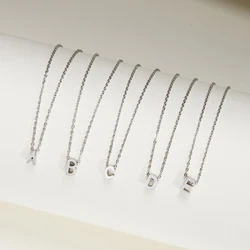 Silver Color Tiny A-Z Initial Letter Necklace for Women Stainless Steel 26 Alphabet Name Pendant Necklaces Jewelry Birthday Gift