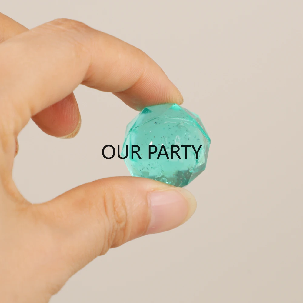 10Pcs Glitter Diamond Jumping Bouncy Balls Outdoor Toys for Kids Birthday Party Favor Baby Shower Gifts Halloween Pinata Fillers