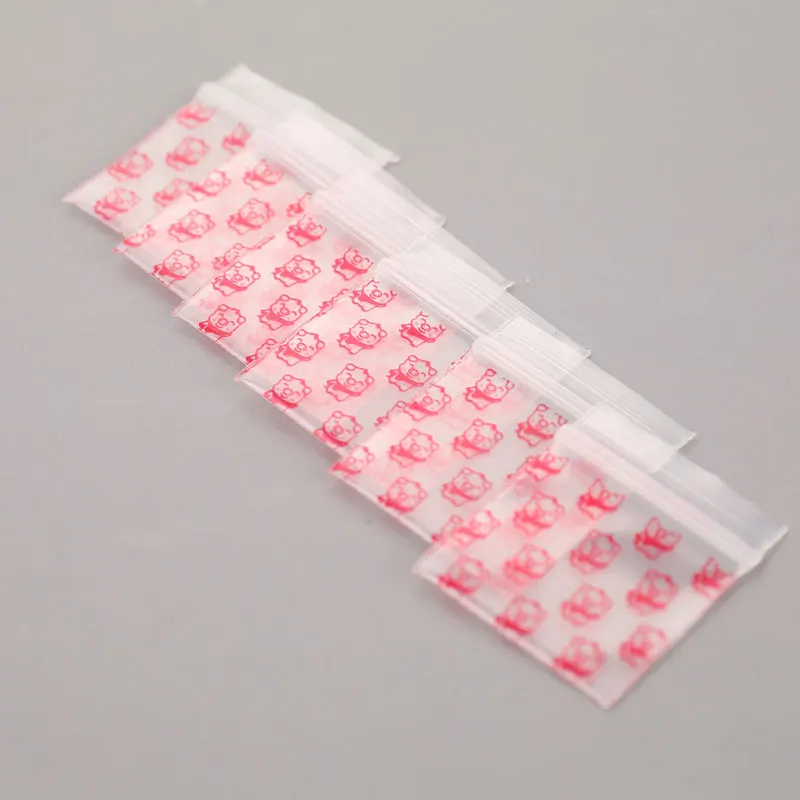 New 100Pcs Mini Zip lock Bags Zipper Bag Ziplock Bag Plastic Packaging Bags Ziplock Pill Packaging Pouches