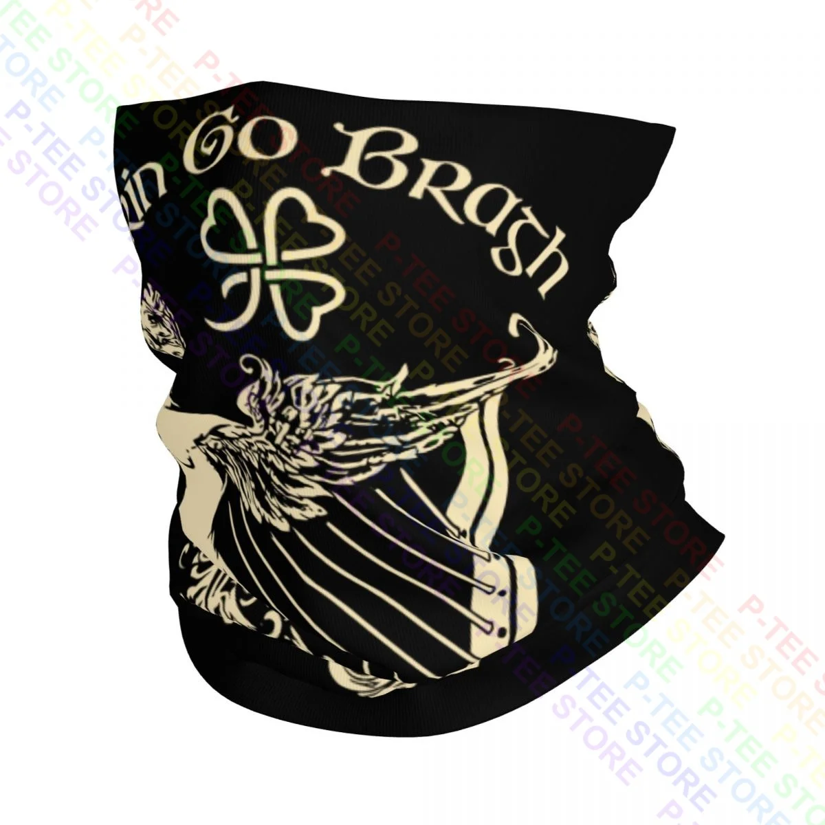 Erin Go Bragh Eire Irish Harp Ireland St. Patricks Day Neck Gaiter Bandana Scarf Face Mask Headwear