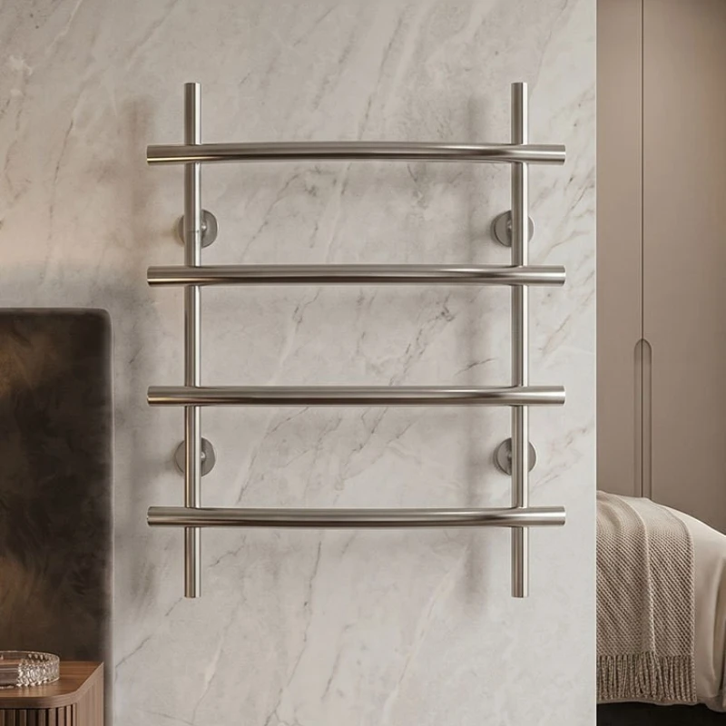 Wall Mounted Electric Heated Towel Rail 304 Stainless Steel Thermal Towel Rack Rust Proof Clothes Warmer Cloth Dryer Household