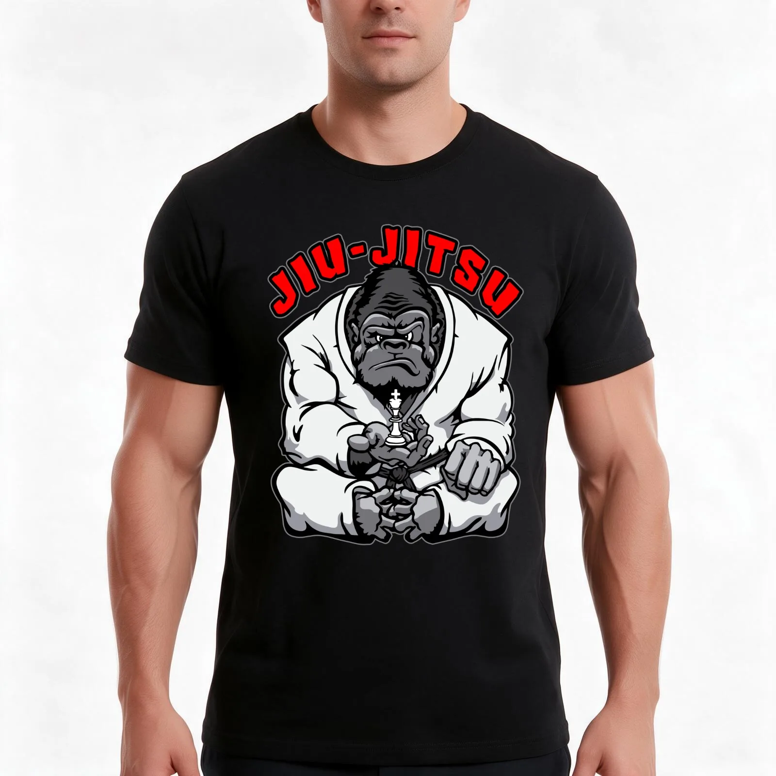 Brazilian Jiu Jitsu MMA BJJ Gorilla Grappling Chess King T-Shirt Summer Casual Cotton Tee Oversized Streetwear Tops
